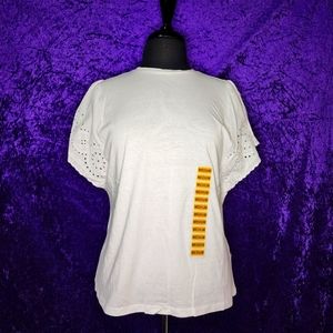 Gap Eyelet Sleeve White Top